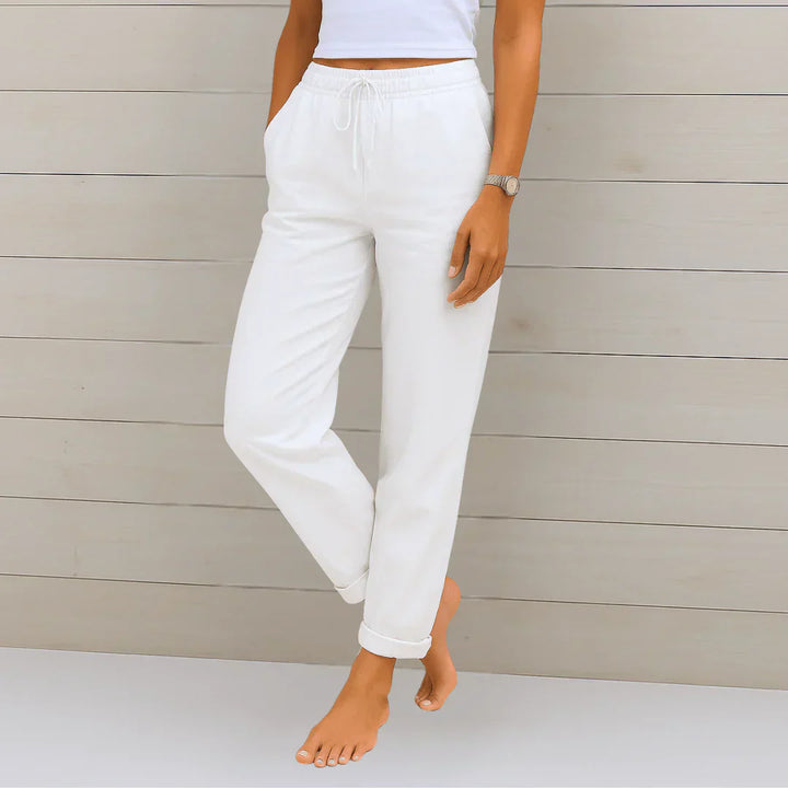 Céleste & Co | PANTALON EN LIN EXTENSIBLE POUR FEMMES