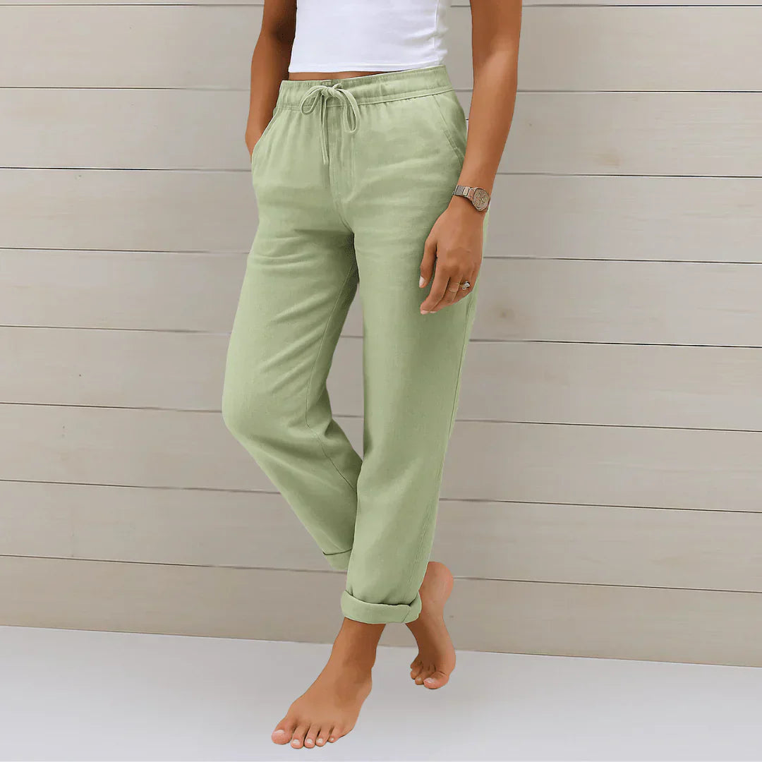 Céleste & Co | PANTALON EN LIN EXTENSIBLE POUR FEMMES