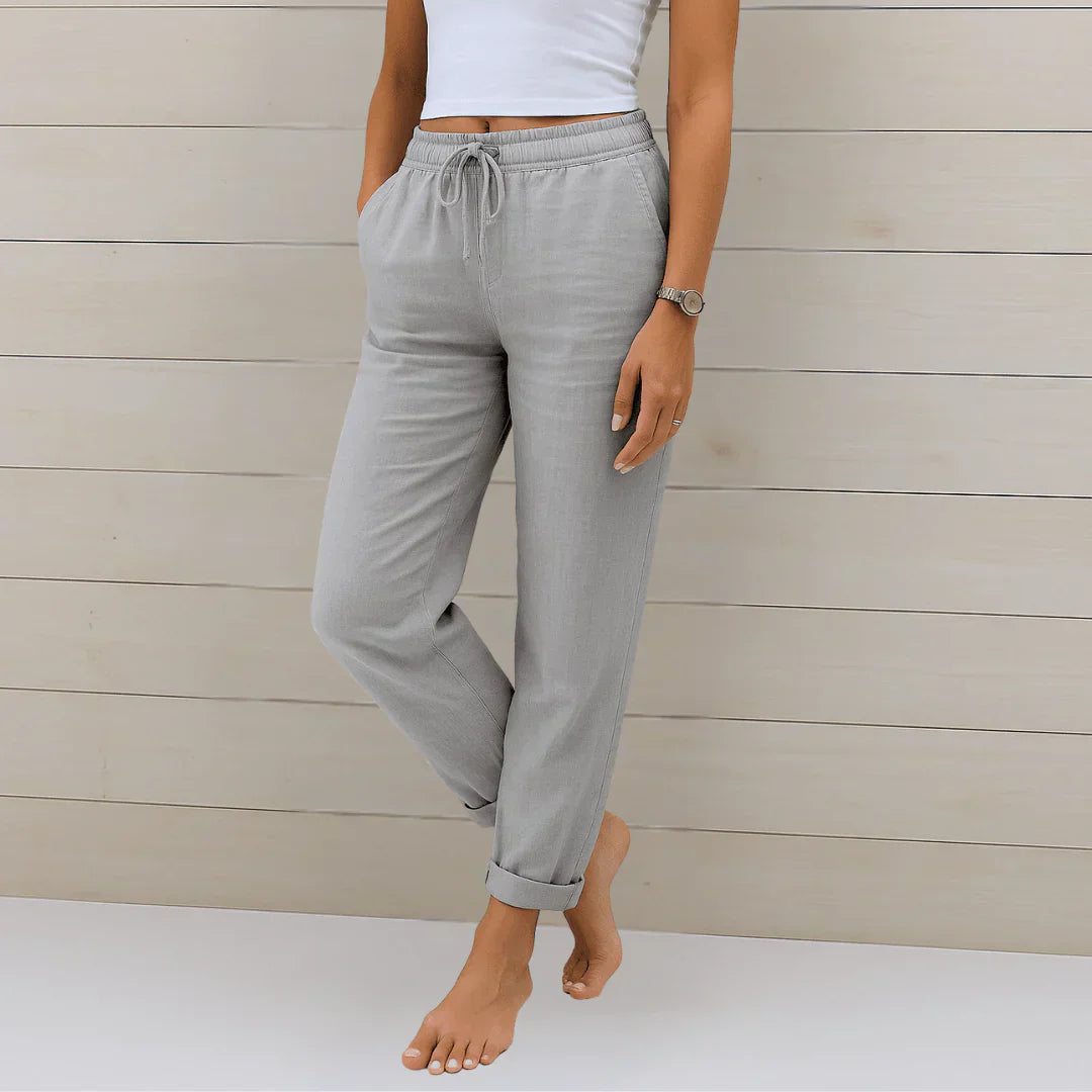 Céleste & Co | PANTALON EN LIN EXTENSIBLE POUR FEMMES
