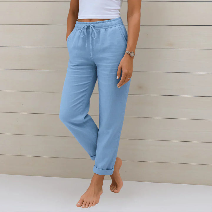 Céleste & Co | PANTALON EN LIN EXTENSIBLE POUR FEMMES