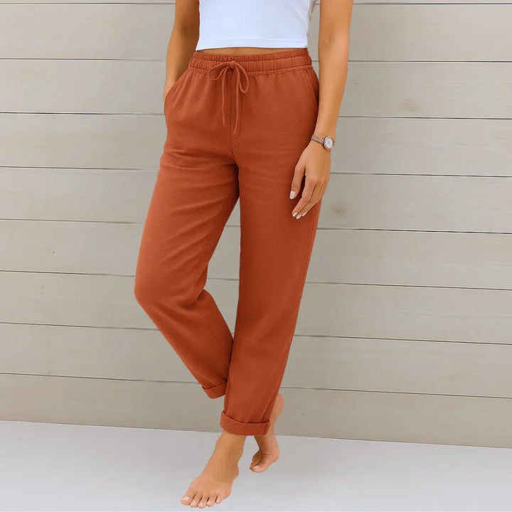 Céleste & Co | PANTALON EN LIN EXTENSIBLE POUR FEMMES