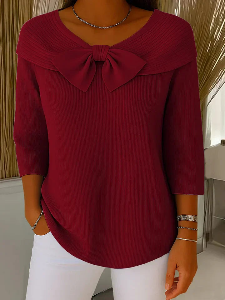 Ilona | Pull en laine pour femme avec nœud
