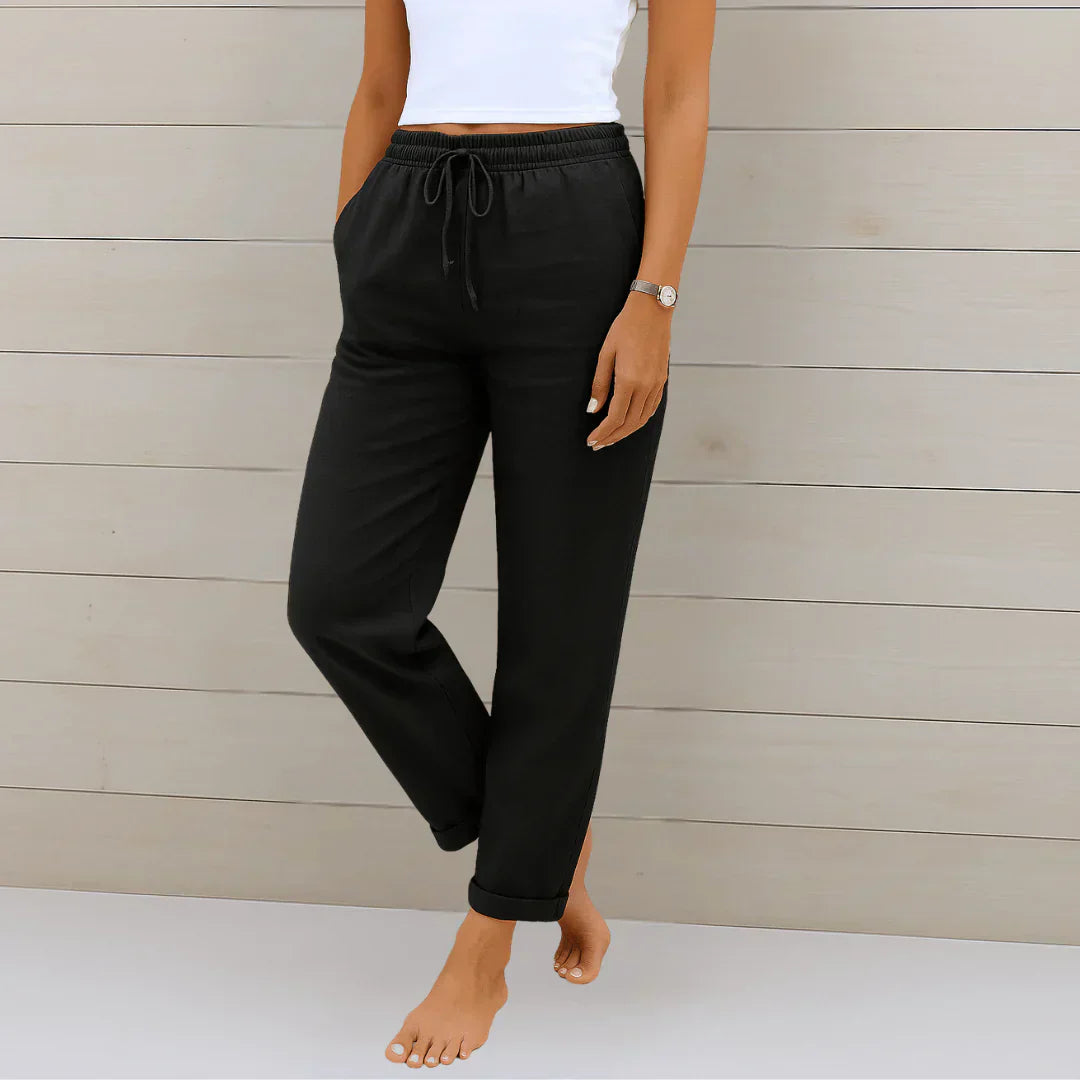 Céleste & Co | PANTALON EN LIN EXTENSIBLE POUR FEMMES