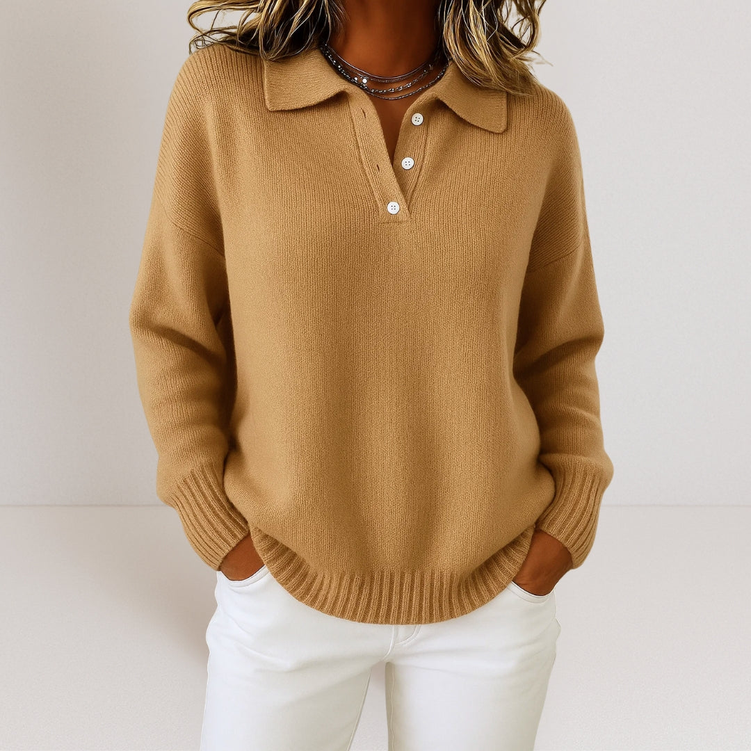 Olivia™ | Pull en maille douce avec col