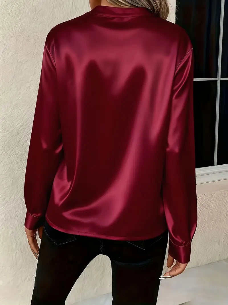 Celeste & Co | BLOUSE SATINÉE COL V POUR FEMMES