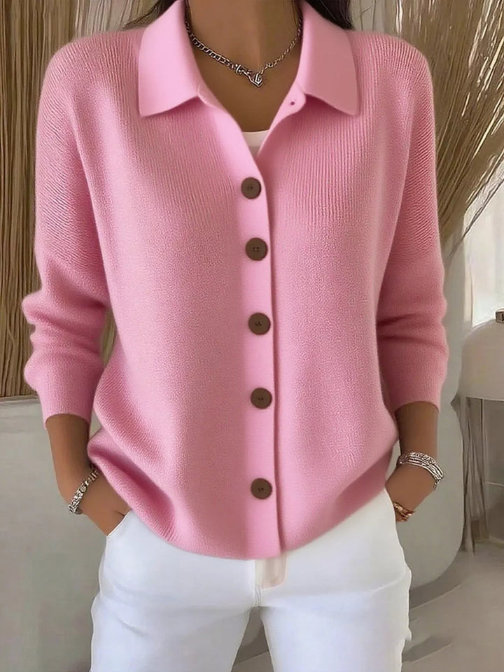 Mila™ – Cardigan doux en maille fine à col classique
