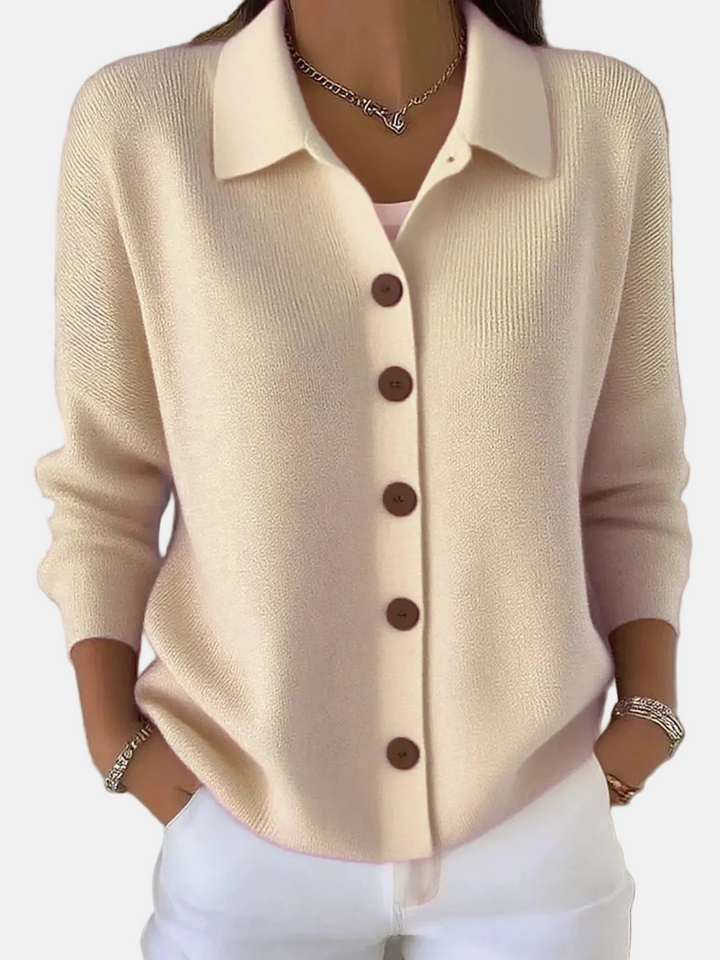 Mila™ – Cardigan doux en maille fine à col classique