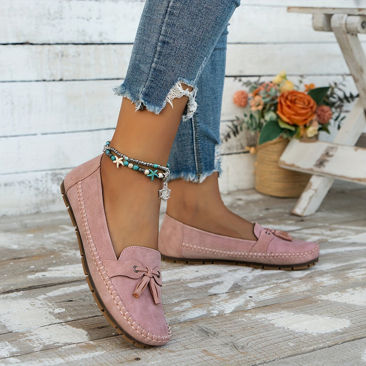 Nadine™ | Mocassins classiques avec détail pompons