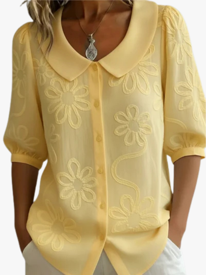 Céleste & Co | BLOUSE FLORALE COL ROND POUR FEMMES