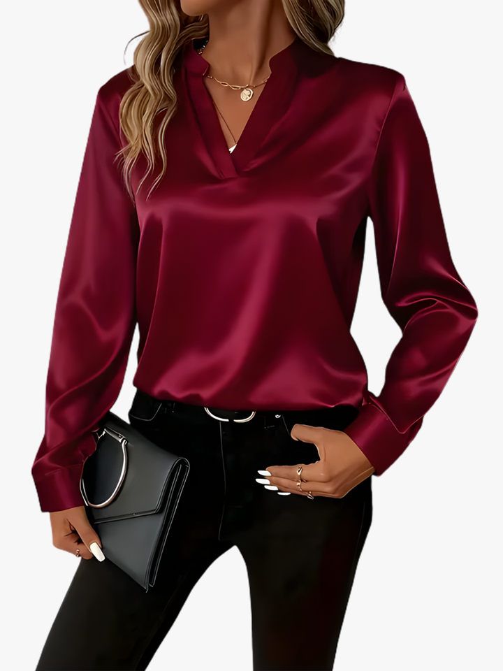 Celeste & Co | BLOUSE SATINÉE COL V POUR FEMMES
