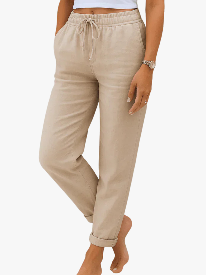 Céleste & Co | PANTALON EN LIN EXTENSIBLE POUR FEMMES