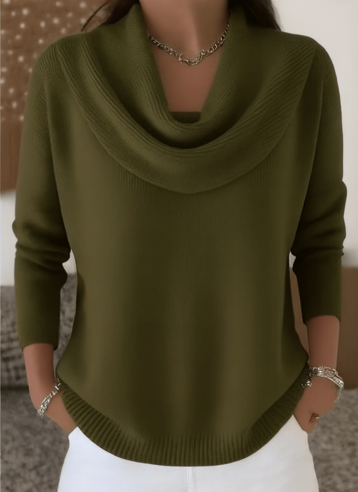 Talia | Pull chaud à col drapé