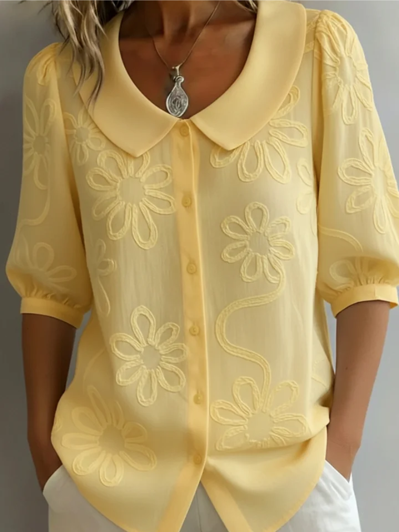 Céleste & Co | BLOUSE FLORALE COL ROND POUR FEMMES
