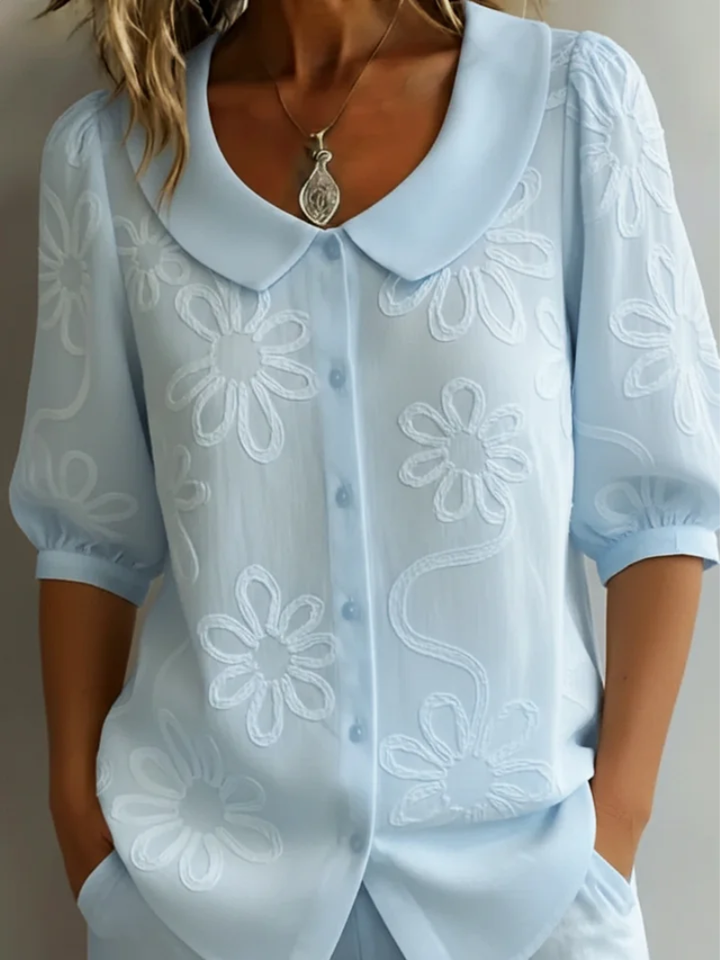 Céleste & Co | BLOUSE FLORALE COL ROND POUR FEMMES