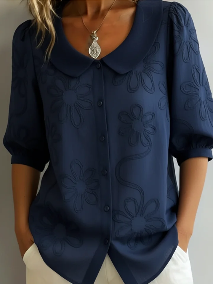 Céleste & Co | BLOUSE FLORALE COL ROND POUR FEMMES