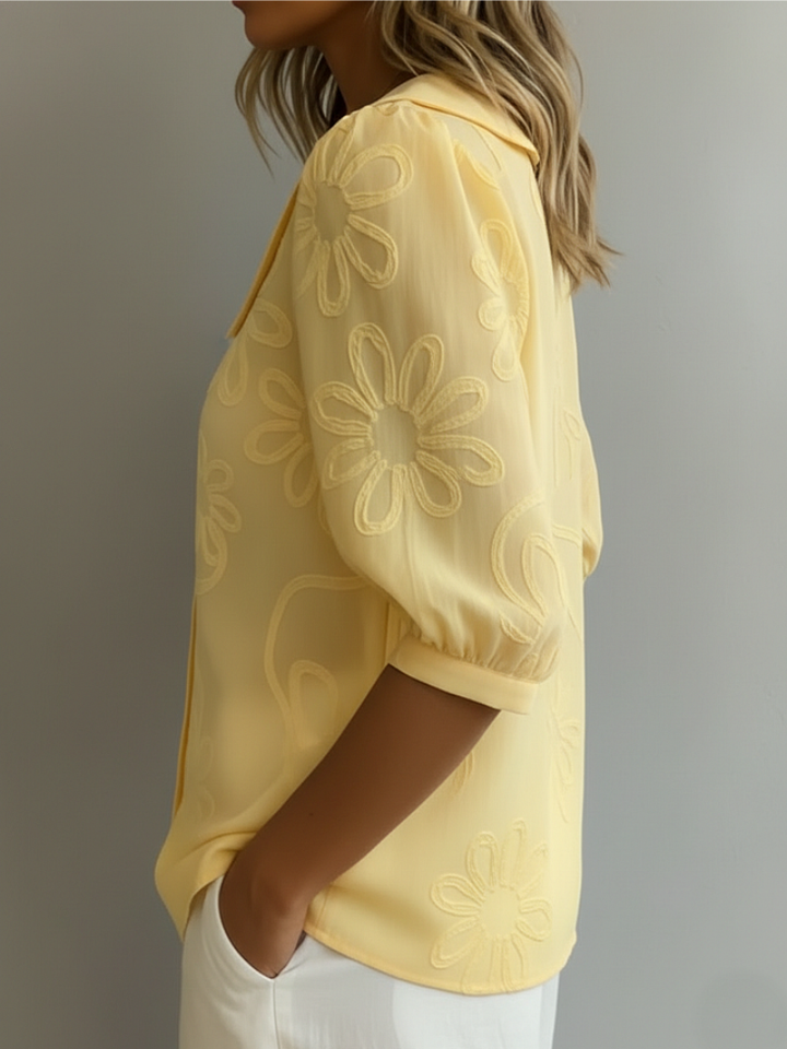 Céleste & Co | BLOUSE FLORALE COL ROND POUR FEMMES