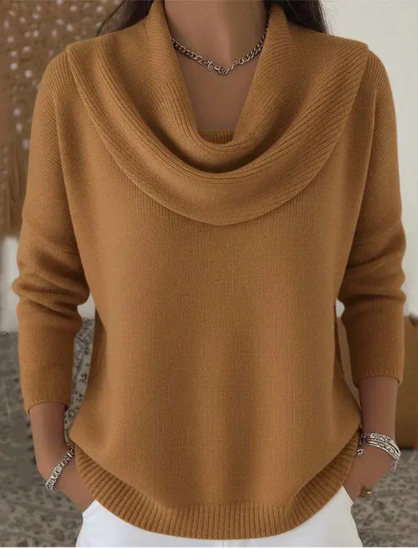 Talia | Pull chaud à col drapé