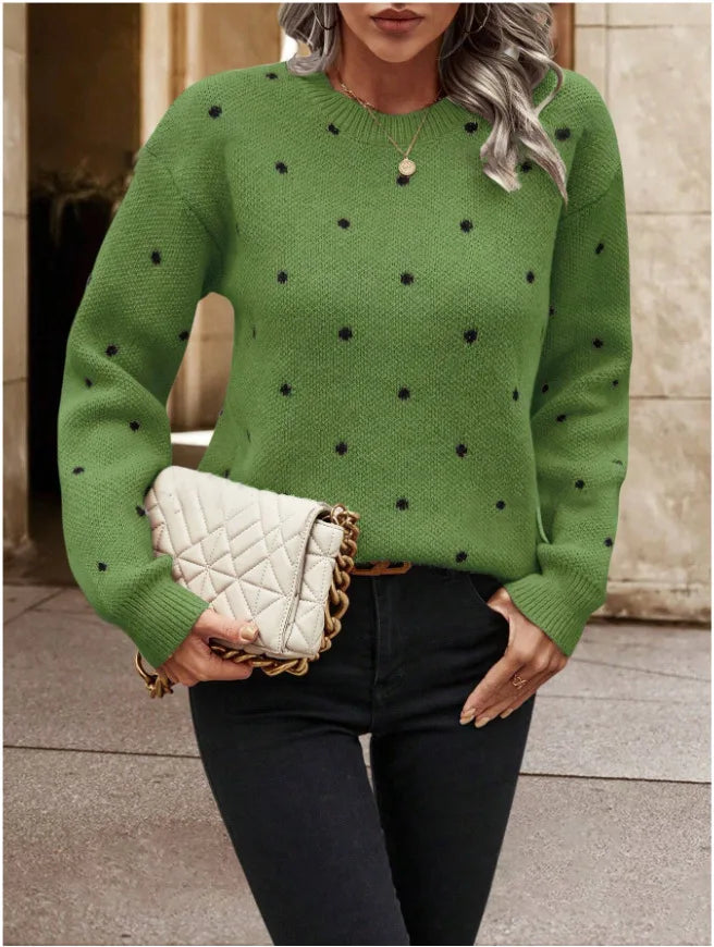 Magali | Pull doux à pois brodés