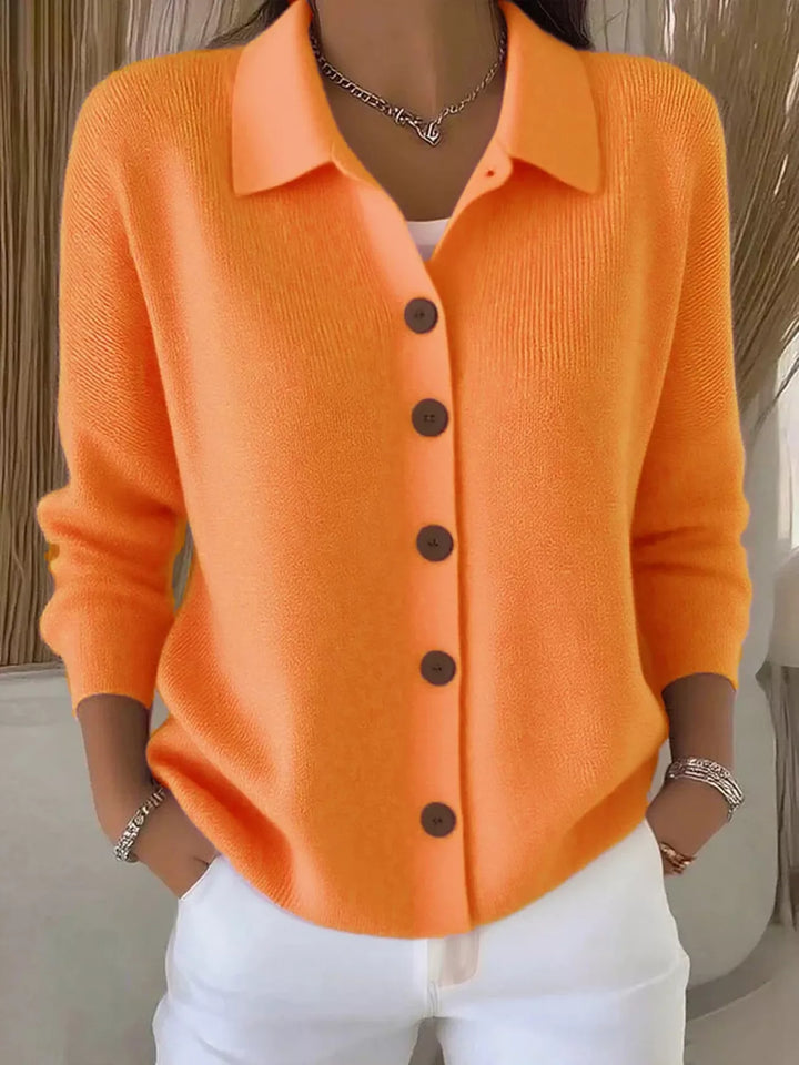 Mila™ – Cardigan doux en maille fine à col classique