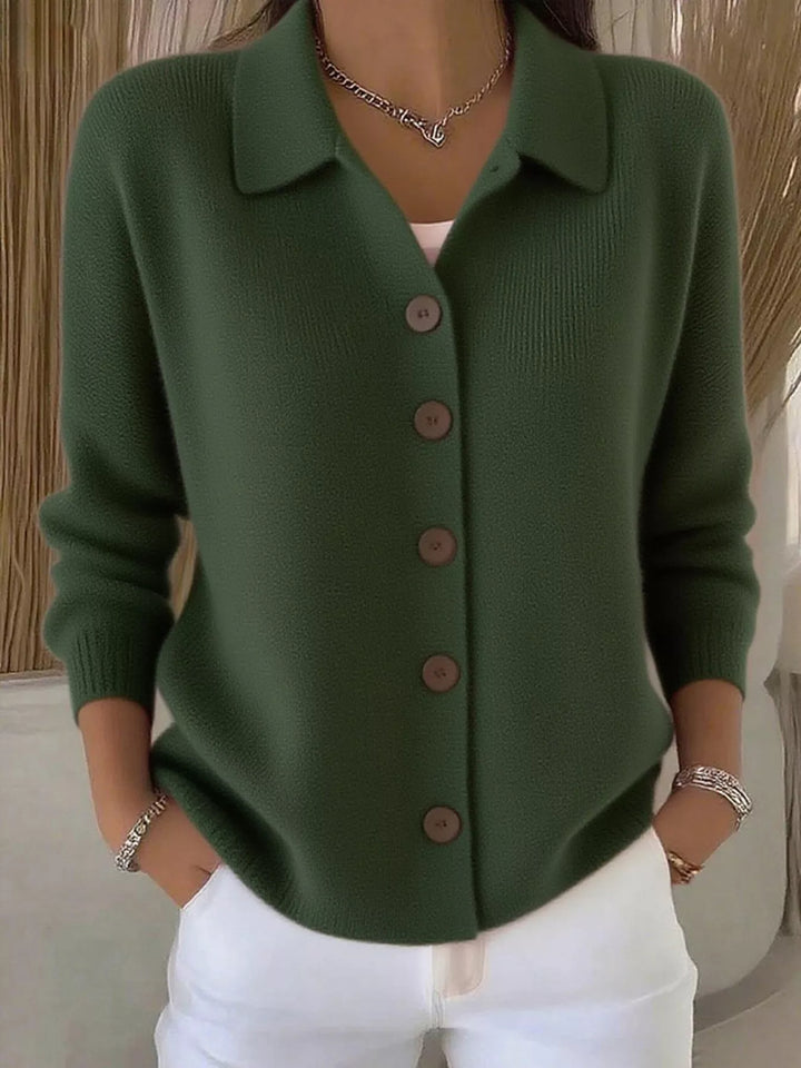 Mila™ – Cardigan doux en maille fine à col classique