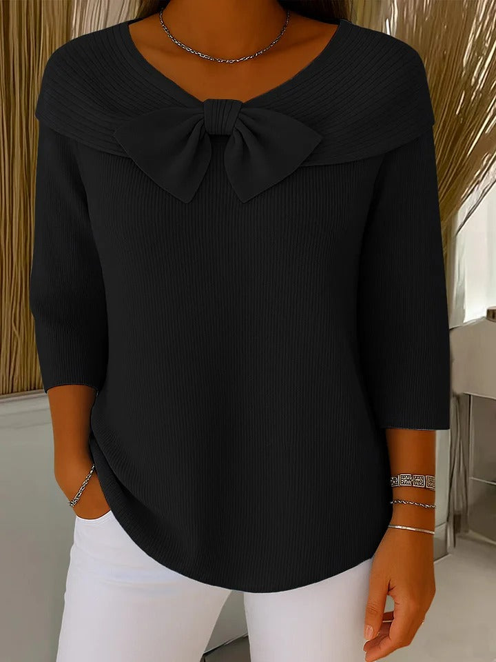 Ilona | Pull en laine pour femme avec nœud
