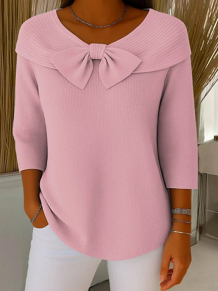 Ilona | Pull en laine pour femme avec nœud